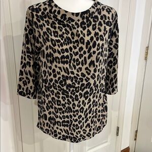 Etro Black and Tan Leopard Print Blouse size42